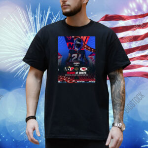 Official Poster Derek Stingley Jr. Houston Texans At Kansas City Chiefs Divisional Round Date And Time TBD H-Town Made NFL Playoffs 2024 Shirt