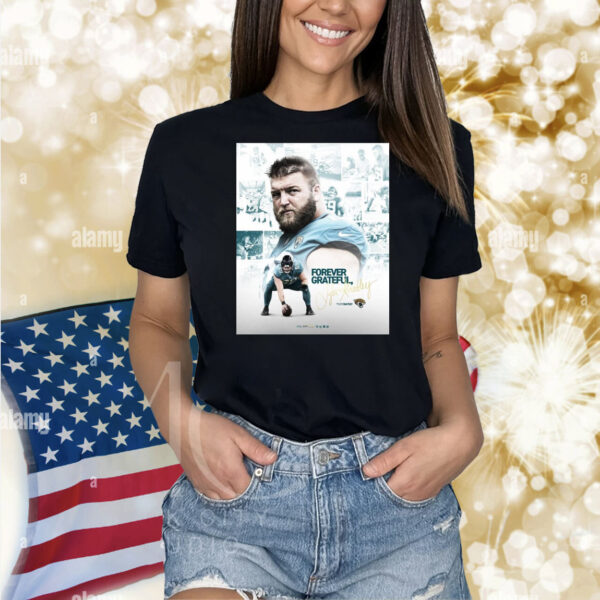 Official Poster Jacksonville Jaguars NFL Tyler Shatley Forever Grateful Hanging It Up Signature Shirt