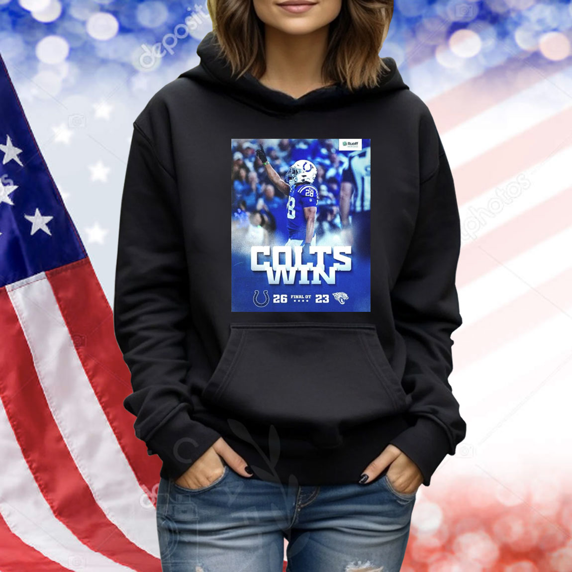 Official Poster Jonathan Taylor Final OT Indianapolis Colts Win Jacksonville Jaguars 26 – 23 Score Ruoff Mortgage Shirt