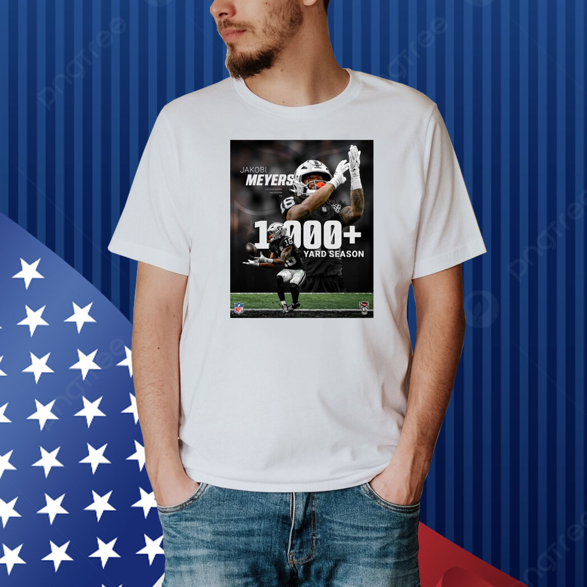 Official Poster Las Vegas Raiders Jakobi Meyers Wide Receiver 1000 Yard Season NFL Shirt