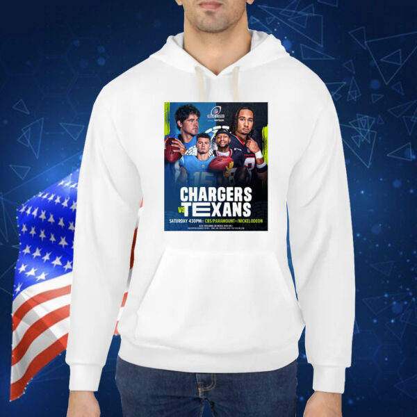 Official Poster Los Angeles Chargers Vs Houston Texans NFL Wild Card Saturday Kicking Off The Postseason In Houston Shirt