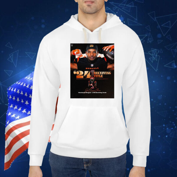 Official Poster NFL Ja’Marr Chase Cincinnati Bengals 1,708 Receiving Yards 2024 Receiving Title Shirt