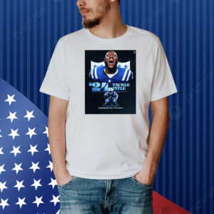 Official Poster NFL Zaire Franklin Indianapolis Colts 173 Claimed Tackles 2024 Tackle Title Shirt
