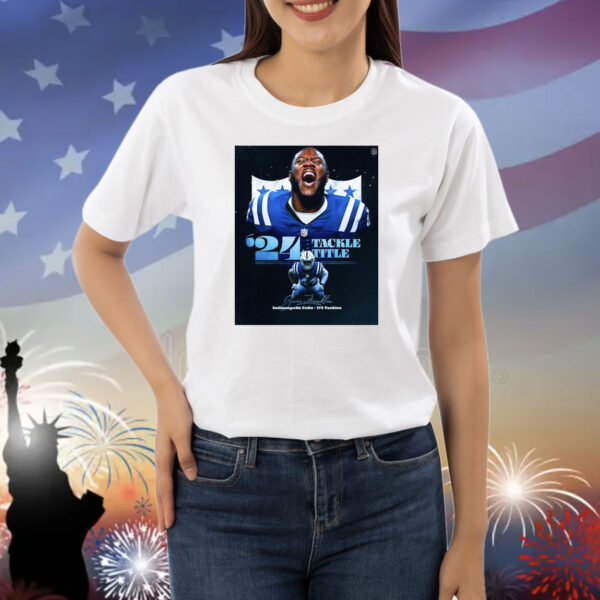 Official Poster NFL Zaire Franklin Indianapolis Colts 173 Claimed Tackles 2024 Tackle Title Shirt