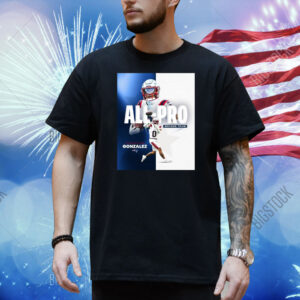 Official Poster New England Patriots Christian Gonzalez 2024 NFL Season AP All-Pro Second Team Shirt