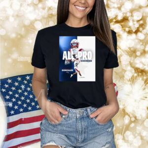 Official Poster New England Patriots Christian Gonzalez 2024 NFL Season AP All-Pro Second Team Shirt