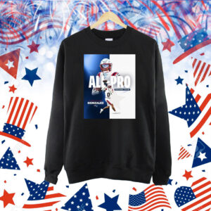 Official Poster New England Patriots Christian Gonzalez 2024 NFL Season AP All-Pro Second Team Shirt