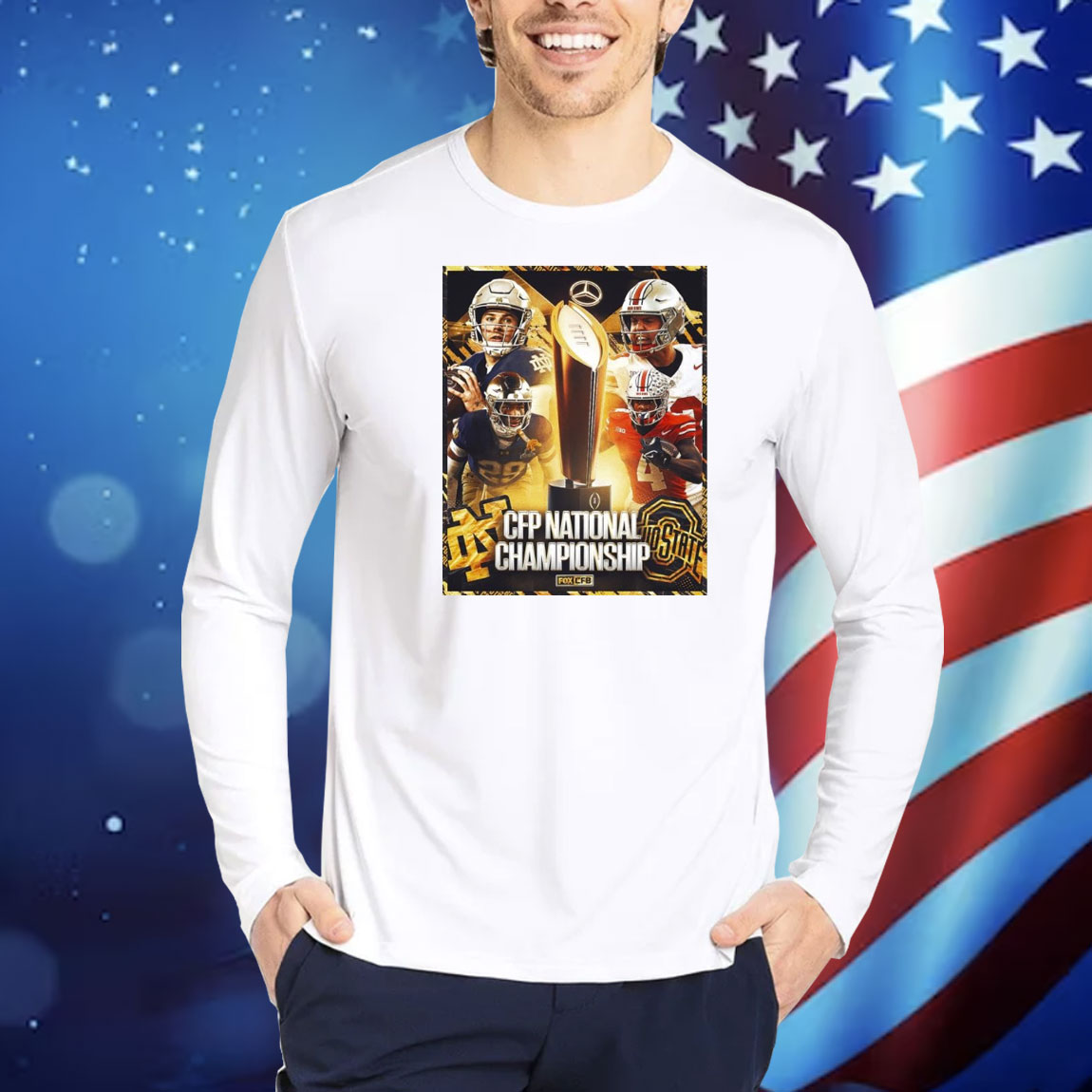 Official Poster Ohio State Buckeyes Vs Notre Dame Fighting Irish CFP National Championship FOX CFB Shirt