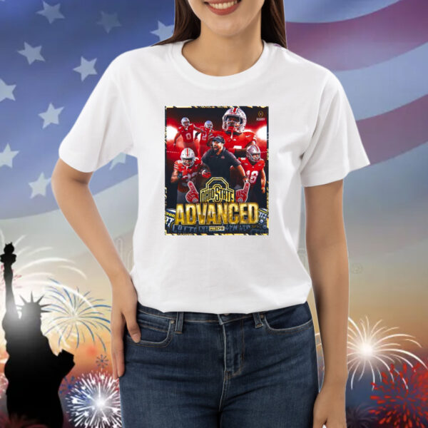 Official Poster Ohio State Buckeyes win Texas Longhorns 2025 Advanced National Championship FOX CFB Shirt