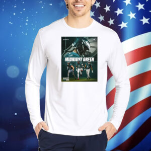 Official Poster Philadelphia Eagles Jalen Hurts A.J. Brown Reed Blankenship Nakobe Dean Midnight Green Wildcard Round Uniform Reveal Shirt