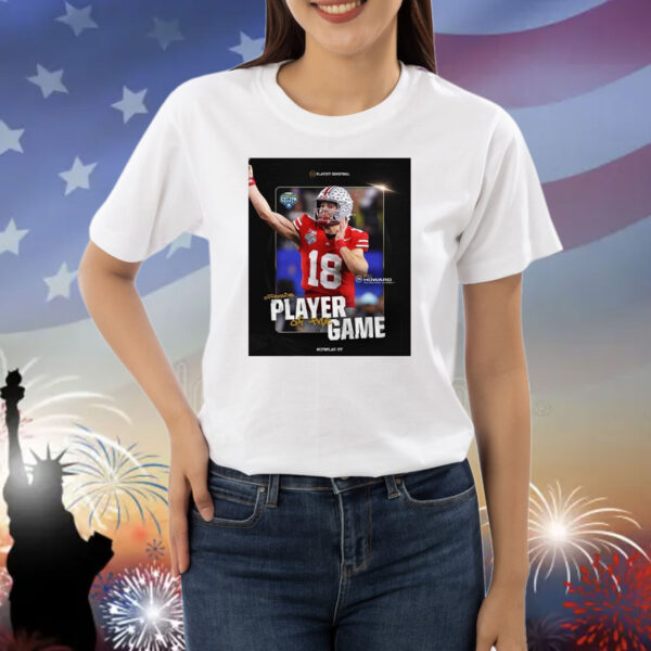 Official Poster Will Howard Ohio State Buckeyes Playoff Semifinal Offensive Player Of The Game Shirt