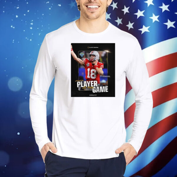 Official Poster Will Howard Ohio State Buckeyes Playoff Semifinal Offensive Player Of The Game Shirt