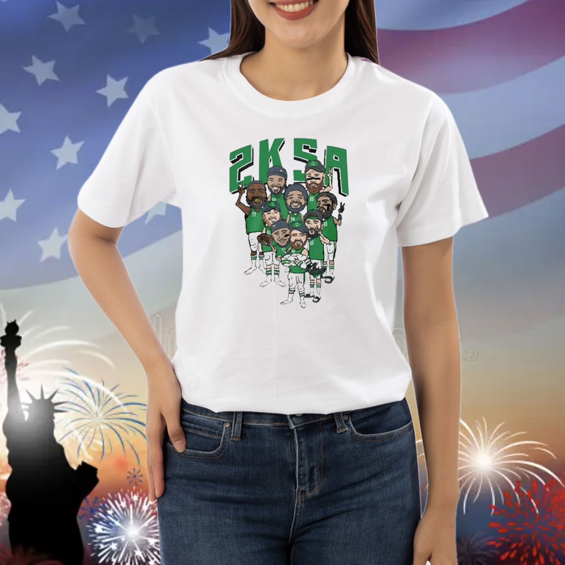 Official Saquon Barkley Philadelphia Eagles NFL 2Ksa How Bout Them Boys Upfront Caricatures Shirt
