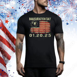 President Donald Trump Inauguration Day 2025 USA Flag Tee Shirt