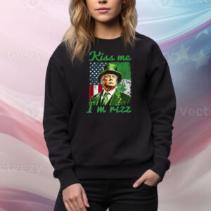 Retro Kiss Me I'm Rizz Trump Irish Shamrock St Patrick's Day Tee Shirt