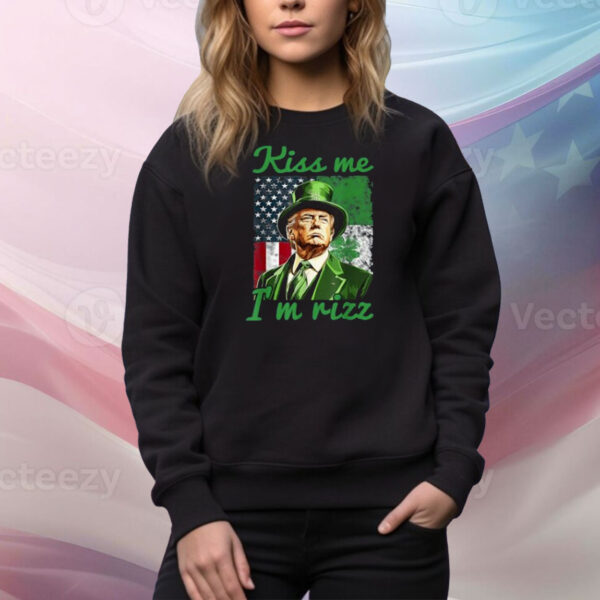 Retro Kiss Me I'm Rizz Trump Irish Shamrock St Patrick's Day Tee Shirt