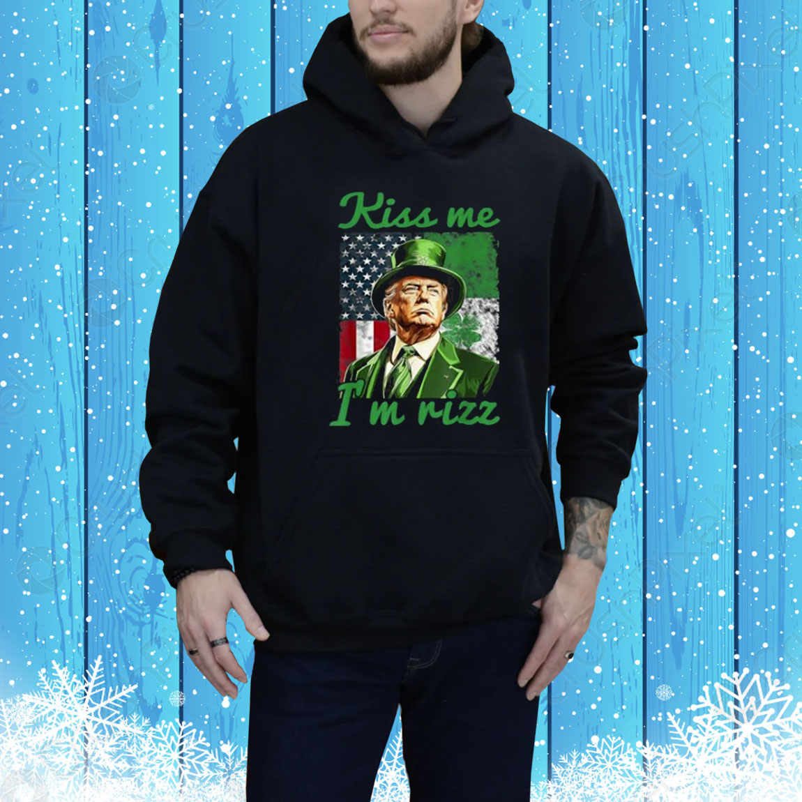 Retro Kiss Me I'm Rizz Trump Irish Shamrock St Patrick's Day Tee Shirt