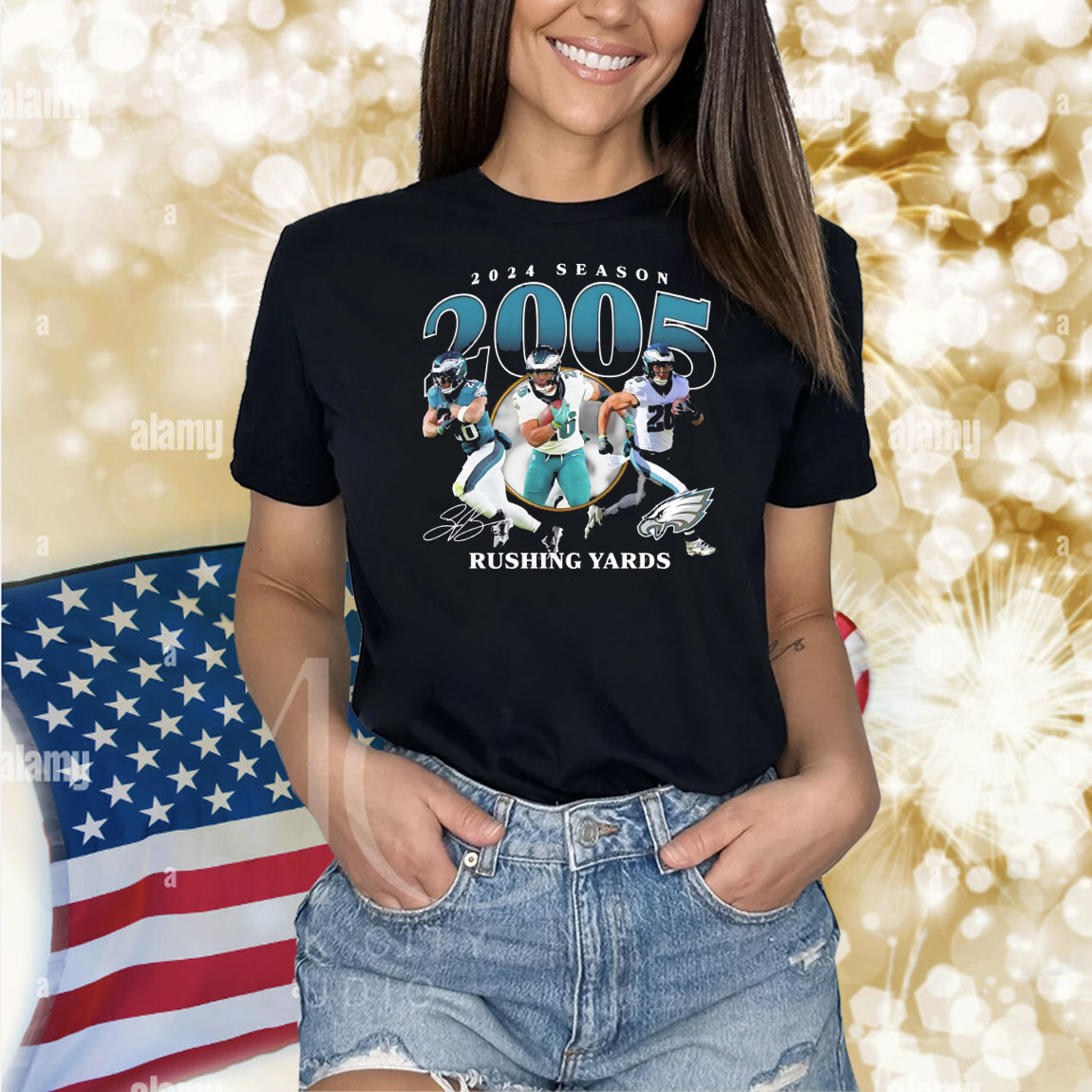 Saquon Barkley Philadelphia Eagles 2000 yards signatures Shirt