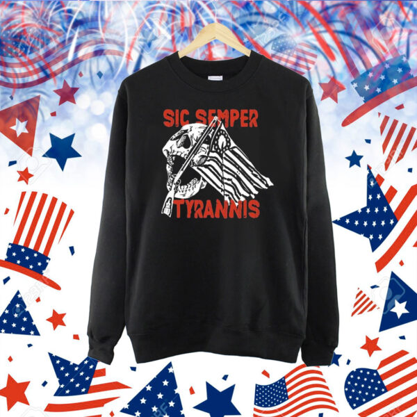 Sic Semper Tyrannis Skull America Flag Shirt
