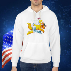 Simpsons donut angel hold rose un mouth Shirt