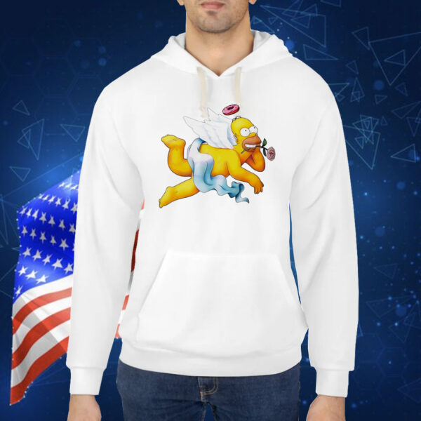 Simpsons donut angel hold rose un mouth Shirt