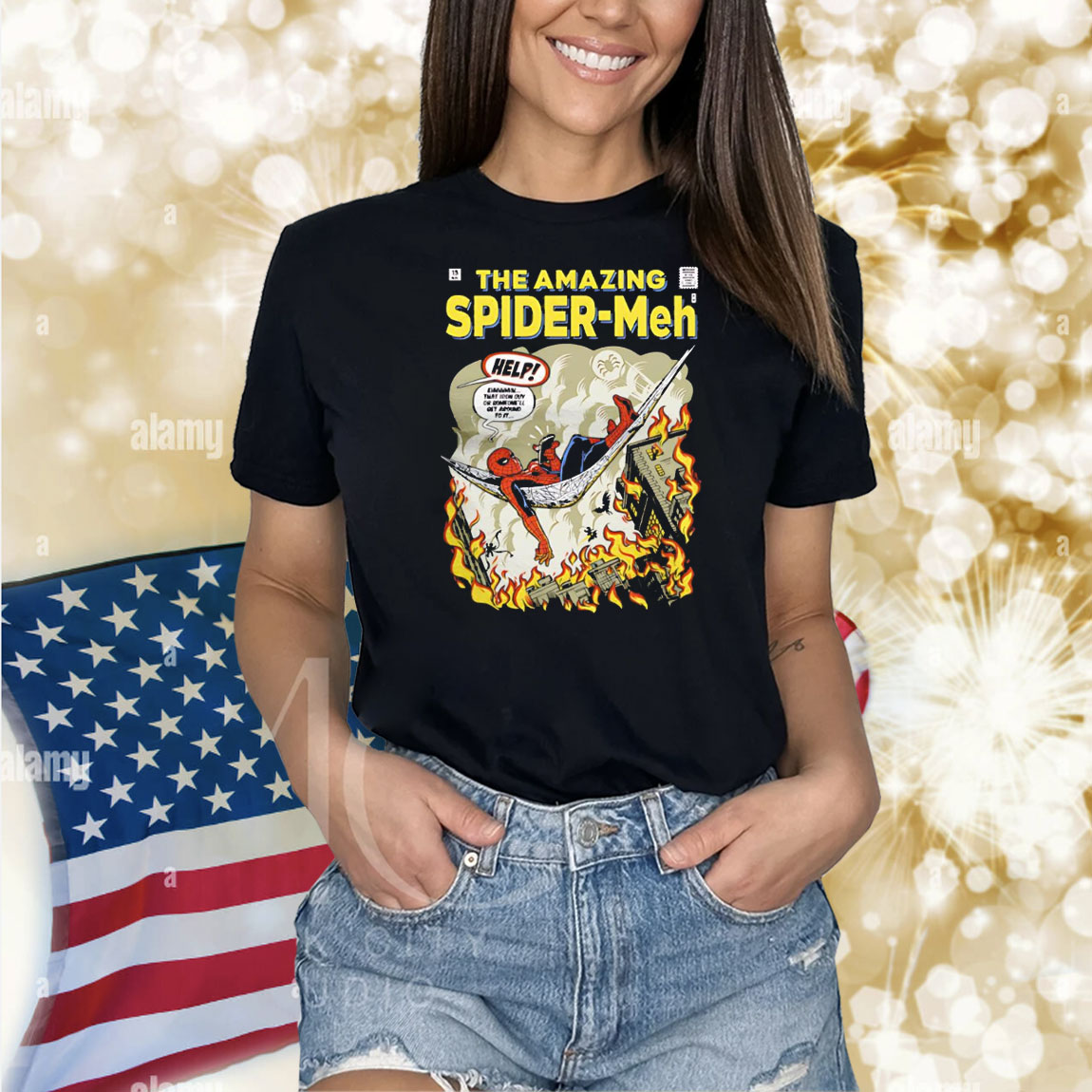 Spider-Man in a web hammock that iron guy or someone’ll get around to it Shirt