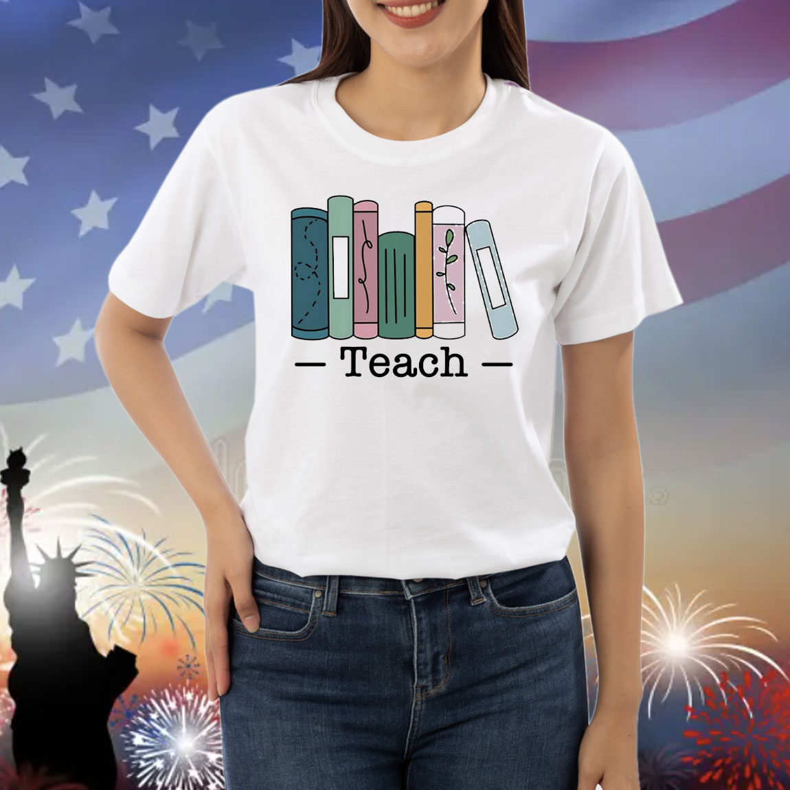 Teacher stacked books set classic Shirt