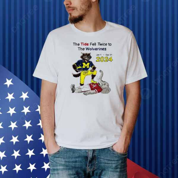 The tide fell twice to the Michigan Wolverines vs Alabama Crimson Tide jan 1 2024 mascot Shirt