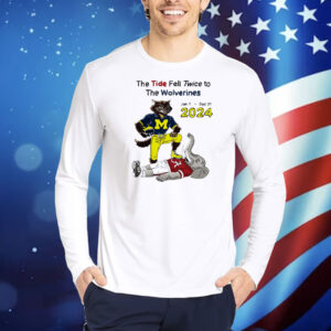 The tide fell twice to the Michigan Wolverines vs Alabama Crimson Tide jan 1 2024 mascot Shirt