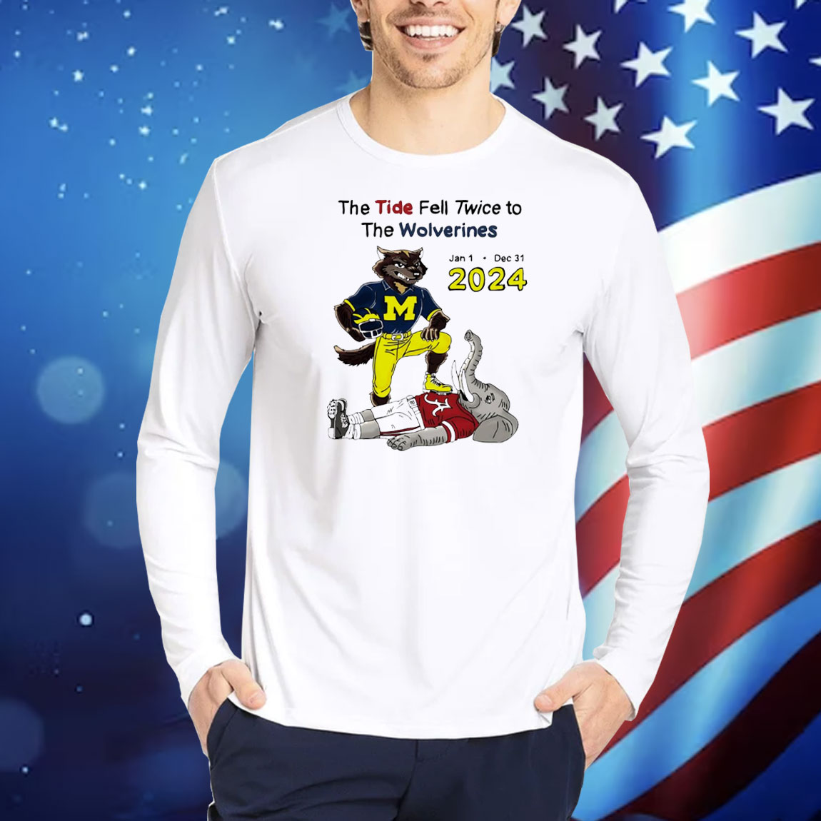 The tide fell twice to the Michigan Wolverines vs Alabama Crimson Tide jan 1 2024 mascot Shirt