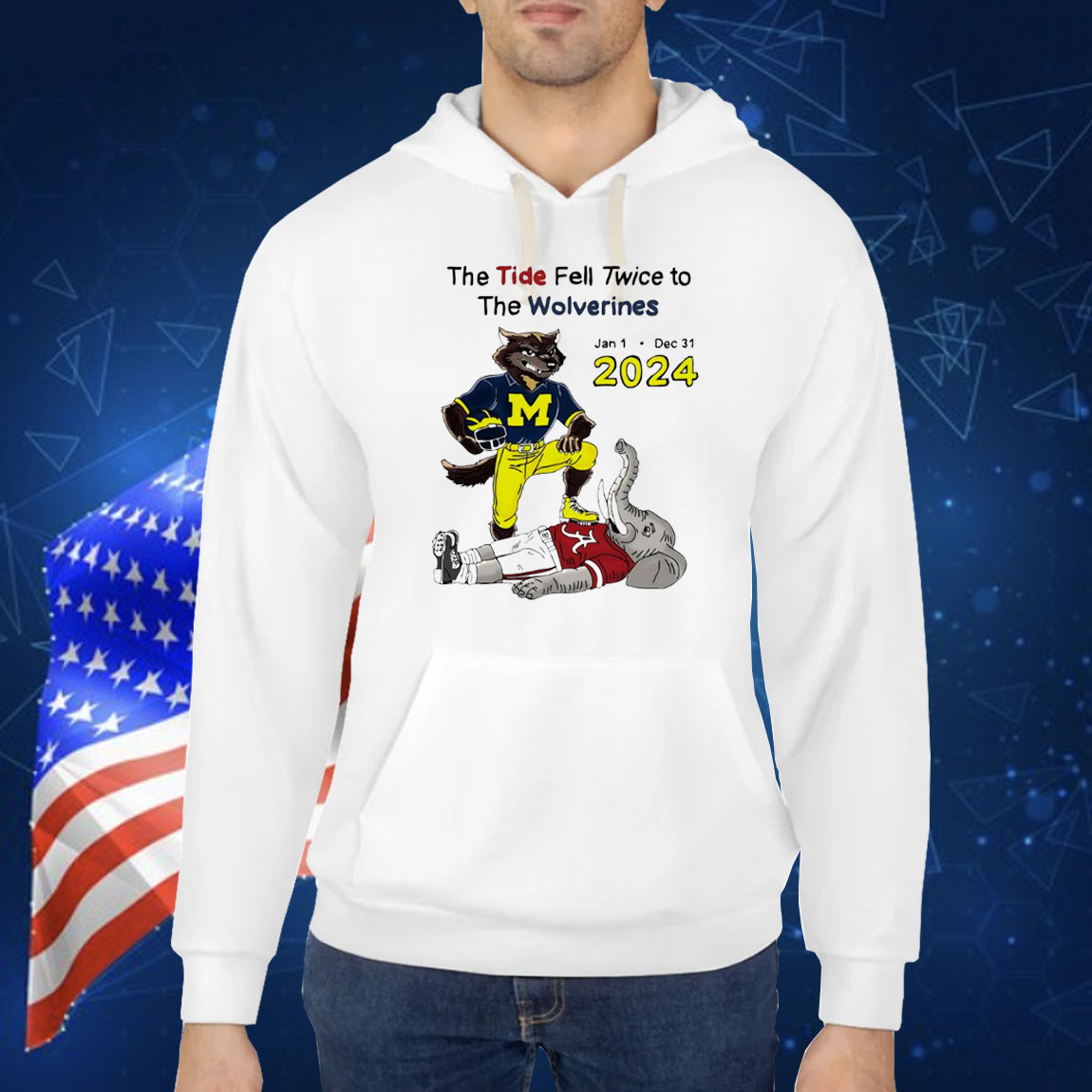 The tide fell twice to the Michigan Wolverines vs Alabama Crimson Tide jan 1 2024 mascot Shirt