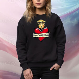 Trump Big Heart Love Trump Style Valentine Day Design Tee Shirt