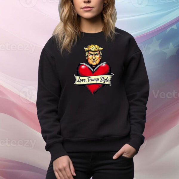 Trump Big Heart Love Trump Style Valentine Day Design Tee Shirt