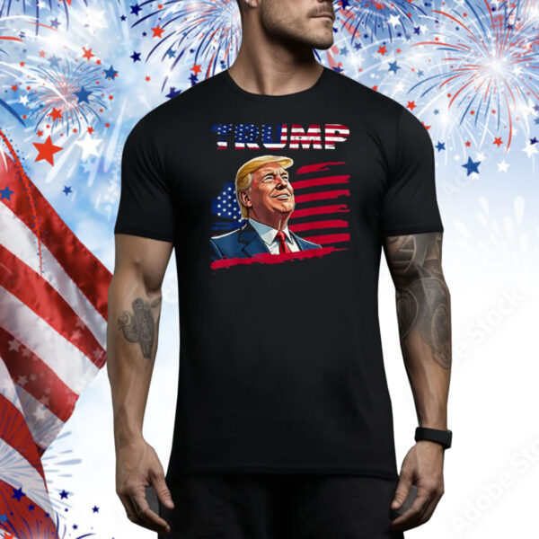 Trump Flag Retro Flag Patriotic Take America Back Tee Shirt