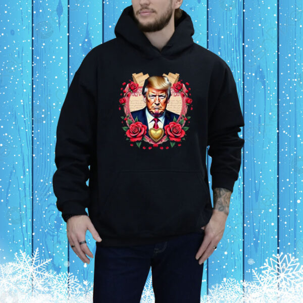 Trump Floral Portrait Heart Trump Is My Valentine Day Premium Tee Shirt