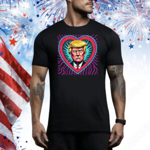 Trump Portrait Heart Lovers Trump Is My Valentine Day Tee Shirt