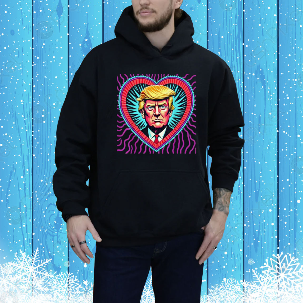 Trump Portrait Heart Lovers Trump Is My Valentine Day Tee Shirt