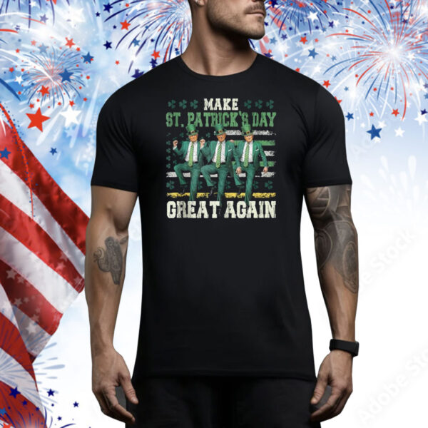 Vintage Trump 45 47 President USA Flag Patrick's Day Tee Shirt