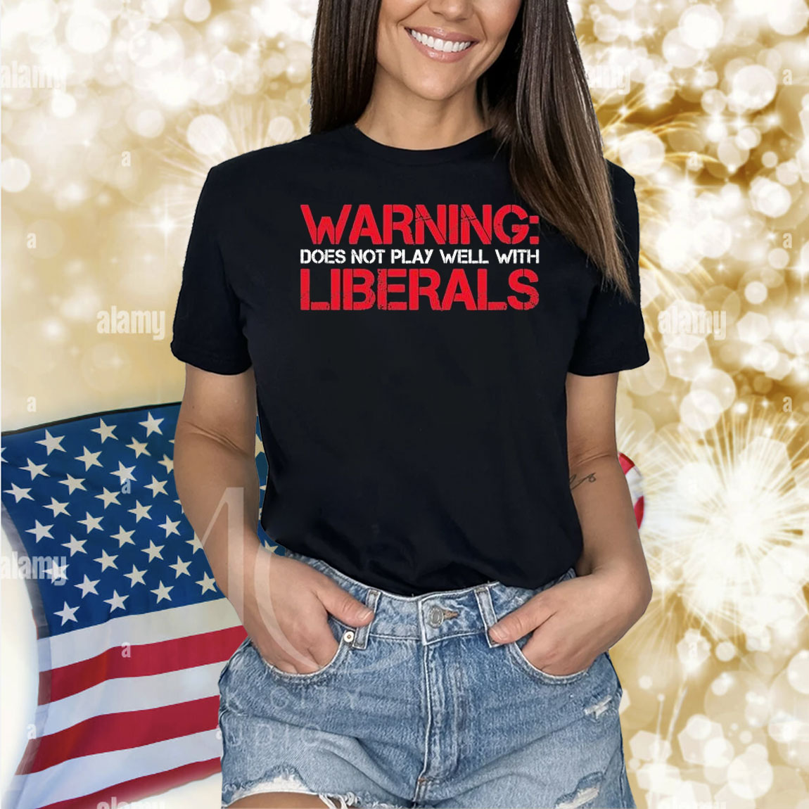 Warning Does Not Play Well Liberals Shirt