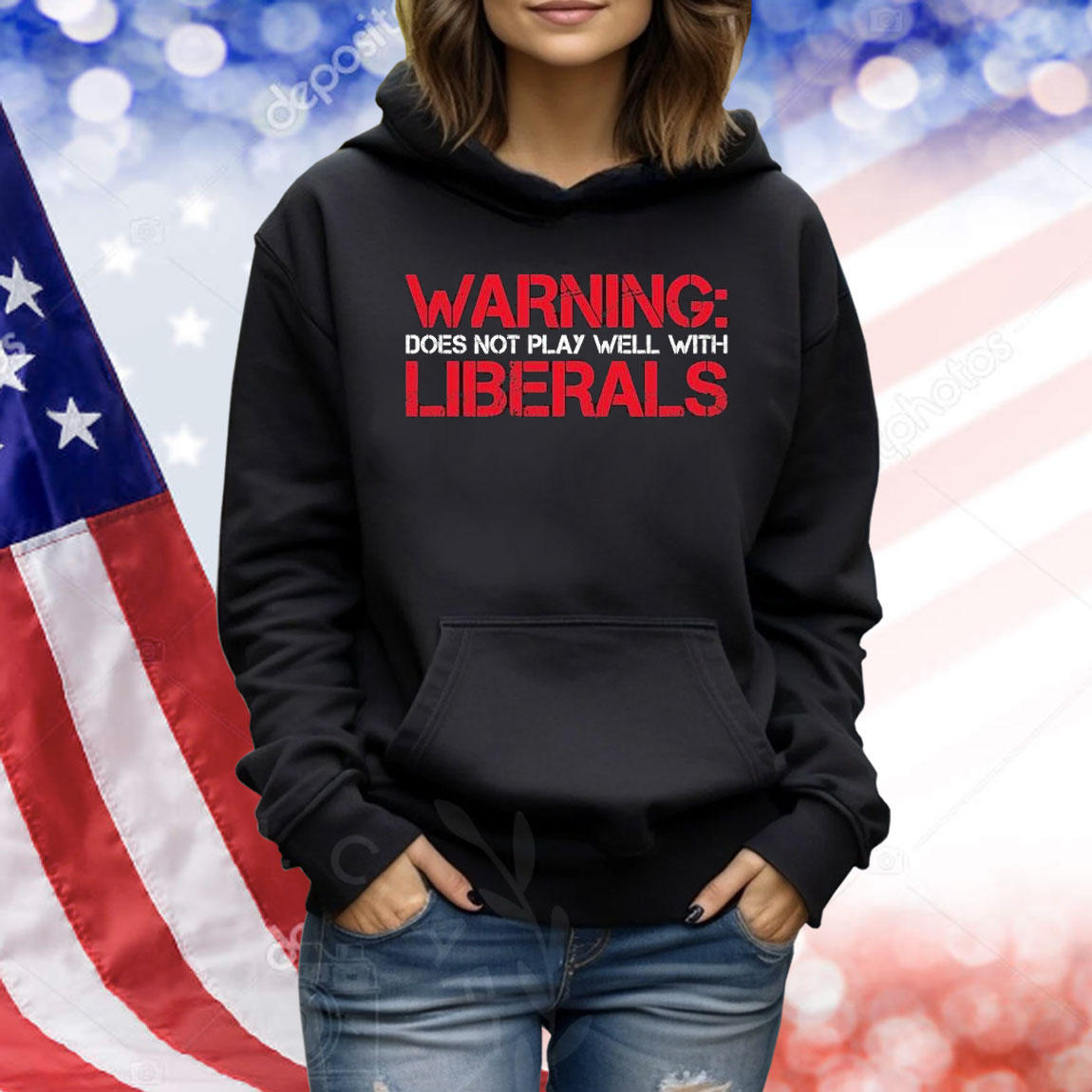 Warning Does Not Play Well Liberals Shirt